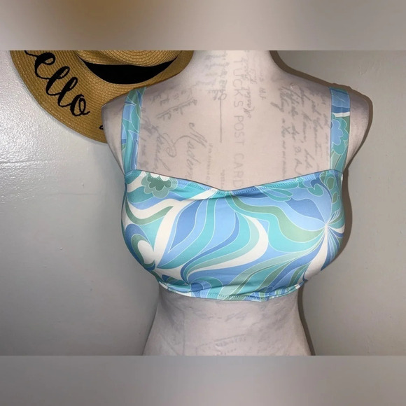 Shade&Shore, 34DD,NWOT, tropical, watercolor, design, adjustable straps, buckle - Picture 1 of 8